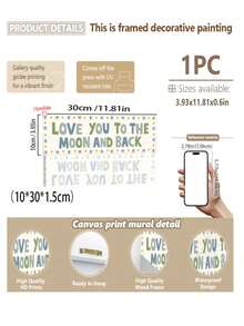 1pc Canvas Wall Art - "Good Old Days" Framed Print, "You Came Into This World, Life Is So Beautiful" Framed Print, Boy's Room Decor Framed "Love You To The Moon And Back" Banner Print, "Love You To The Moon And Back" Print Framed "Dream Big, Little One" Banner Print, "Dream Big, Little One" Print, Framed "Let's Play All Day" Baby Print – Framed Nursery Wall Art Perfect For Playroom Decor Nursery Decor Little One" Banner Print - Multicolor - View 19