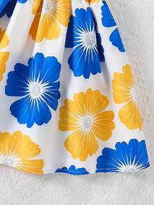 Vestido informal con estampado floral en toda la prenda, para niña, de verano - Multicolor - Ver 8