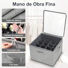 CYPNZapatera Organizador Caja de Almacenamiento de Zapatos 16 Compartimentos de Gran Capacidad de Zapatos se Puede Caja de Almacenamiento a Prueba de Polvo Domestica GrisFashion - Gris - Ver 4