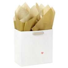 Signature Stu 7" Medium Gift Bag Wit Tissue Pr Eossed Ear W Pink Gold  's Day Birtdays Moter's Day Baby Sowers Idal Sowers - 白粉金 - 查看 1