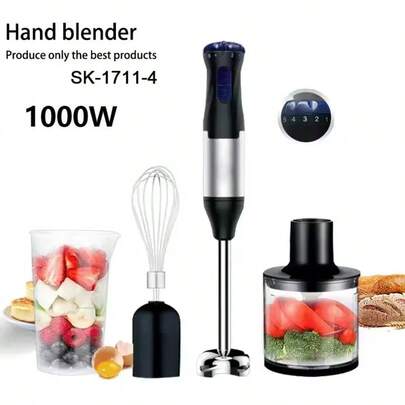 4-In-1 5-Speed Speed Mixer 4in1 Cooking Stick Baby Food Hand-Held Egg Beater Mince Meat