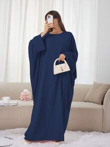 1 pièce Robe Khimar à manches chauve-souris grande taille douce, Hijab de prière de qualité supérieure pour femmes musulmanes, Vêtements islamiques, Khimar polyvalent classique pour toute robe Abaya - Multicolore - Voir 13