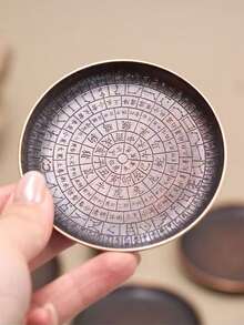 Metal Compass Pad, 3 Inch Metal Mat, Perfect For Displaying Figurines, Incense Sticks, Decorative Accessory, Ideal For Home Decoration - Rust Brown - View 7