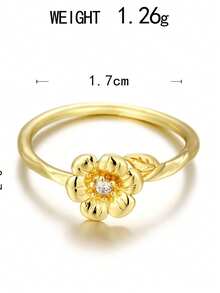 Fashion Luxury Rose Synthetic  Single Flower Ring Finger Ring Valentine's Day Gift - Nhiều màu - Xem 10