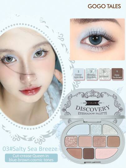 GOGO TALES Palette d'ombres à paupières Lolita 10 couleurs GOGOTALES, teintes neutres mates de tons terre, texture micro-scintillante, haute pigmentation et longue tenue, palette 2-en-1 highlighter et contour, convient aux débutants