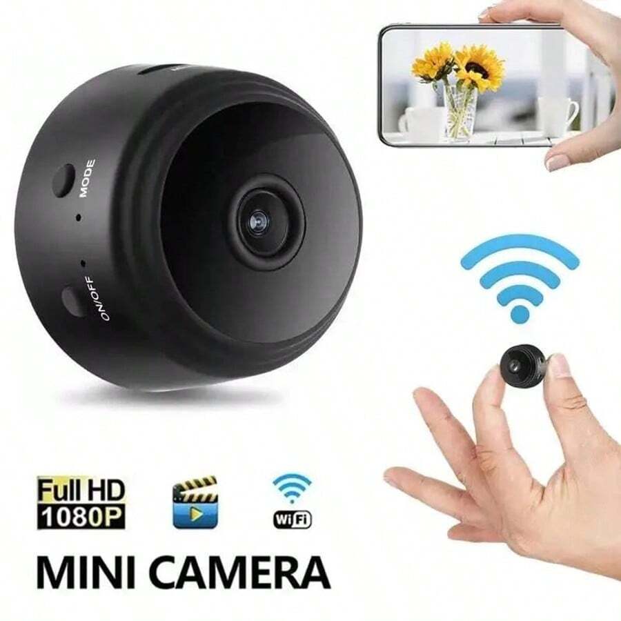 2 mini camere, cameră wireless ascunsă de înaltă definiție cu suport, compatibilă cu conexiune WIFI, poate fi controlată prin aplicația mobilă pentru vizualizare și monitorizare, potrivită pentru sufragerie, birou și utilizare în exterior în mașină.