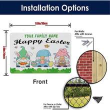 1pc Personalized Easter Metal Sign - Customized Surname, Whimsical And Carrot Design, Durable Indoor/Outdoor Easter And St. Patrick's Day Decor, No Battery Required