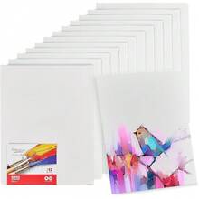 Small Canvases For Painting - Pack Of 12, 5 X 7 Inch Blank White Canvas Boards - 1OO% Cotton Art Panels Mini Canvas Bulk For Oil, Acrylic & Watercolor Small Canvas For Painting - 5x7吋-12片 - 查看 1