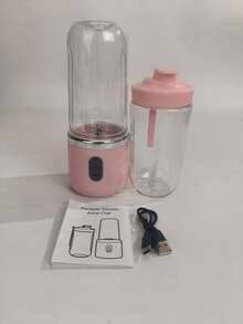 1pc Portable 2-In-1 Blender & Juicer, Dual Cup Design, Stainless Steel Blades, USB Rechargeable, Easy To Clean, Suitable For Making Smoothies, Ice Cubes, Kitchen Appliance; Outdoor Use, Perfect Gift For Valentine's Day, Mother's Day, Fruit Blending, Modern Fashion Design, ABS Plastic - Multicolor - View 15