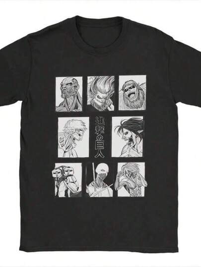 Women Top Men's Pure Cotton T-Shirt 2026 Summer Jot Attack On All Titans T Shirts Men Pure Cotton Casual T-Shirt Crew Neck Tee Shirt Short Sleeve Tops Summer,Fun,Sexy,Avant-Garde And Personalized Design,Round Neck Short Sleeve T-Shirt Fashion Graphic Tees,Opaque Fabric,Suitable For Spring Valentine's Day, New Year Party Gifts, Seasonal Apparel Breathable Material,Festive-Unisex Graphic T Shirts