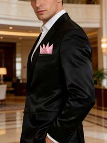 男士便携式口袋方巾（半条装），高品质西装口袋巾，优雅纯色，柔软轻盈，适合婚礼或其他正式场合。