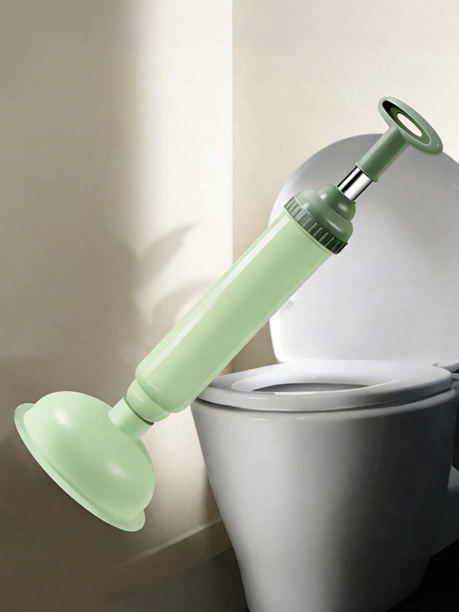 1个家用马桶疏通器，可伸缩铝制手柄，马桶疏通工具，马桶塞和马桶水道疏通器，适用于各种马桶堵塞情况，家庭、浴室和卫生间使用 - 綠色 - 查看 1