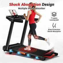UMAY 4-In-1 Treadmill With 10% Incline, Portable Treadmills For Home With Handle, Foldable Treadmills For Home And Office, 300 Lbs Weight Capacity, Three Touch Screen - View 3