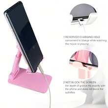 2026-Ano Nuevo Regalos,1pc New Adjustable & Foldable Mobile Phone Holder, Portable Slouchy Desk Stand, Non-Slip Plastic Tablet Stand, Battery-Free,Foldable Desktop Phone Holder For IPhone & Android Phones - Great Gift For Birthdays, Family & Friends | Convenient Phone Stand & Key Phone Accessory,Autumn, Christmas,Valentine's Day,New Years Eve Regalos,It Is Suitable For Both Personal Use And As A Gift,Check Product Description First Before Buying.. - Pink - View 8