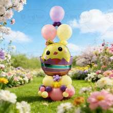 38pcs Easter Rabbit & Chick Party Balloons, Includes Easter Eggs, Bunnies, Hatching Chicks, Suitable For Easter Celebration - Multicolor - View 9