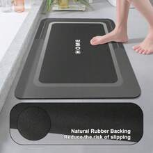 CYPNTapete para Baño Antideslizante Alfombra Absorbente de Secado Rápido para Piso de Baño Dark Grey 43 x 80 cmFashion - Gris Oscuro - Ver 7