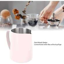 480ml/16oz Jarra Para Espumar Leche, Espumador De Leche De Acero Inoxidable Taza Para Espumar Leche Con Escala Interior Para Espumar Café Espresso Y Leche Máquinas De Café Espresso(Rosa),40025976 - Neblina azul - Ver 2