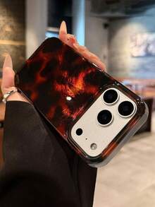 Ốp lưng điện thoại họa tiết da báo sang trọng, tương thích với iPhone 17 Pro Max, 17 Pro, 17 Air, 17, 16, 15, 14 Plus, 13, 12 Pro Max, 11, ốp lưng chống sốc thời trang. - Họa tiết da báo màu nâu đỏ - Xem 6