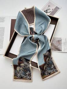 1pc Elegant Polka Dot Satin Square Bandana, Double-Sided Bandana, Hair Band & Headband For Women For Dress