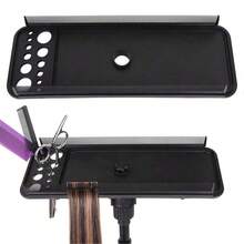 AliLeader Soporte y estante de peluquería profesional de doble cara para extensiones de cabello - Herramienta de trenzado con dientes seguros para uso en salón y hogar, ideal para mujeres (No incluye el soporte para peluca) - Negro - Ver 2
