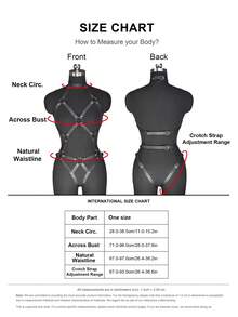 Plus-Size Women's Belt, PU Leather Harness Belt For Women, Harness Top Belt, Chest Corset Harness Body, Gothic Women's Belt Accessories. - 黑色 - 查看 4