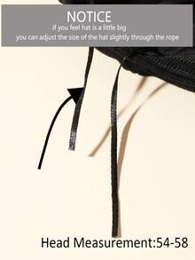 1pc Women Buckle Decor Baker Boy Cap - màu đen - Xem 3