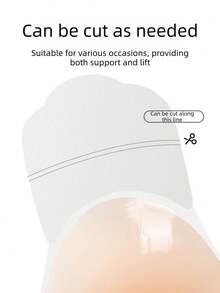 2 包/1 对硅胶提拉粘性文胸，无肩带聚拢露背文胸，丰胸隐形文胸，可重复使用的粘性乳贴，适合婚纱、晚礼服和露背服装。 - 杏色 - 查看 7