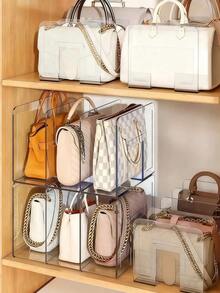 Plastic Transparent Storage Divider, Acrylic Wardrobe Organizer Partition, Wallet & Handbag Holder, Clear Bag Organizer Rack - Multicolor - View 5