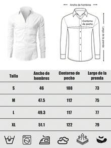 Camisa de Manga Larga de Unicolor con Cuello Mao para Hombre, Camisa Formal de Unicolor para Hombre, Camisa Casual/De Oficina de Unicolor con Botones en Una Sola Hilera, Adecuada para Uso Diario, Trabajo, Salidas y Fiestas, Combinable con Pantalones de Traje o Trajes para Bodas, Lunas de Miel, Otoño, Regalo para Hijos, Esposos, Novios y Padres - Blanco - Ver 10