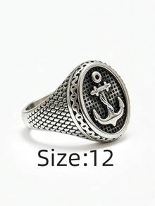 1 chiếc nhẫn thép không gỉ kiểu hải quân cổ điển, có thiết kế chạm khắc hình mỏ neo và la bàn 3D với viền trang trí, bản nhẫn rộng chắc chắn dành cho nam giới, phù hợp cho các lễ hội âm nhạc, tiệc tùng, đeo hàng ngày, kết hợp yếu tố trang trí và độ bền như một phụ kiện. - Nhẫn nam phong cách hàng hải 2 - Xem 23