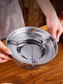 一套不锈钢加热底座炉盘，高品质不锈钢明火火锅底座，可加热餐具，防风酒精炉加热盘，适用于家庭、商业、餐厅、礼品、派对等场合。 - 銀色 - 查看 5