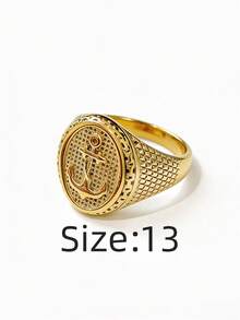 1 chiếc nhẫn thép không gỉ kiểu hải quân cổ điển, có thiết kế chạm khắc hình mỏ neo và la bàn 3D với viền trang trí, bản nhẫn rộng chắc chắn dành cho nam giới, phù hợp cho các lễ hội âm nhạc, tiệc tùng, đeo hàng ngày, kết hợp yếu tố trang trí và độ bền như một phụ kiện. - Nhẫn nam phong cách hàng hải 2 - Xem 12