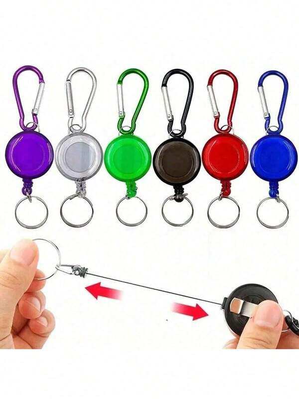 Porta-crachá retrátil multifuncional, chaveiro porta-cartão de identificação para passe de esqui com cordão de aço, porta-crachá de nome, chaveiro retrátil para cinto, chaveiro retrátil portátil anti-perda com fio de aço, adequado para caminhadas, camping e montanhismo ao ar livre.