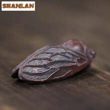 Criatura deé de cicada creativa de arcilla púrpura Yixing, pequeña estatuilla de cicada dorada, juguetes deé, estatua, adornos para ceremonia delé en cafés - 2,3 x 6 x 1,8 cm - Ver 4