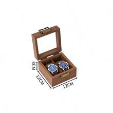 Caja de almacenamiento de relojes con tapa de vidrio a prueba de polvo y textura de madera, caja de almacenamiento de relojes de alta gama y exquisita para el hogar, caja de exhibición de colección de joyas y relojes, caja de almacenamiento de relojes para hombres, caja de exhibición de soporte de relojes para aniversario y cumpleaños, color marrón, regalo sorpresa para el novio. Las cosas buenas deben verse con tus propios ojos. (Productos de madera hechos a mano, pequeños defectos y manchas negras son normales) (Reloj no incluido, solo la caja del reloj), decoración de la sala de maquillaje - Multicolor - Ver 7