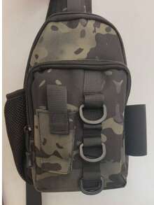 1pc Multi-Layer Waterproof Fishing Tackle Bag, Available In Camouflage, Geometric Pattern Or Solid Color, Zipper Closure, Shoulder Strap. Ideal For Outdoor Hiking, Camping And Fishing Equipment Storage.