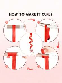 5 PCS Red Colored Clip In Hair Extensions 20 Inch Long Straight Hairpieces Clip In Synthetic, Halloween Cosplay Dress Up Fashion Party Christmas New Year Gift For Women Christmas New Year Carnival Music Festival Use(RED) - 酒紅色 - 查看 7