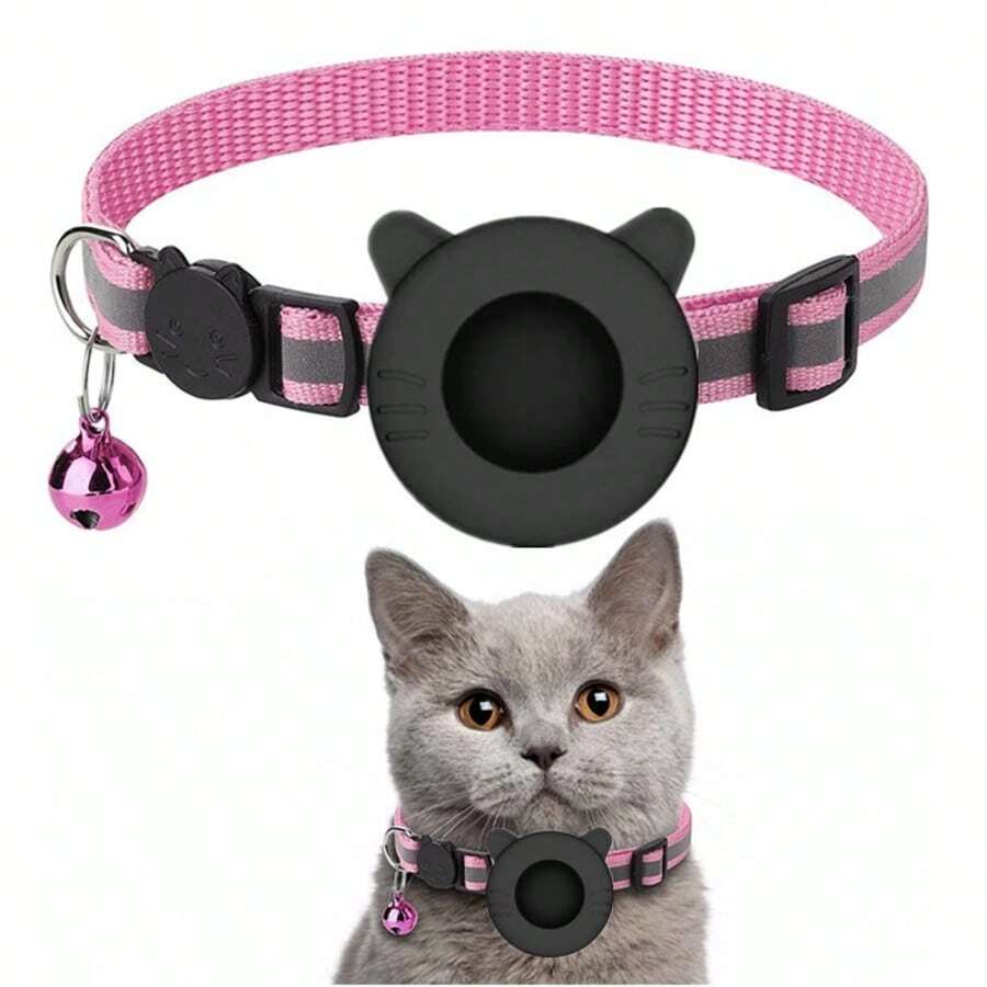 iDestry Coleira para Gatos com Suporte para Air Tag, Capa Protetora para Orelhas de Gato, Coleira com Sino Refletivo, Destacável para Air Tag, Adequada para Gatos Machos e Fêmeas, Capa Protetora para Rastreador GPS, Coleira Ajustável. Air Tag não incluso. - Multicolorido - Ver 1