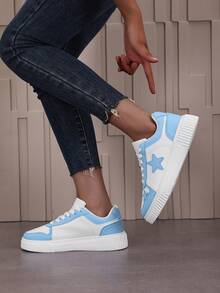 Star Design Outdoor Sports Shoes For Teenage Girls, Campus Running Sneakers