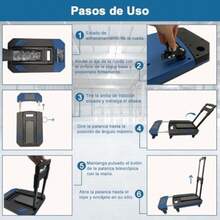 Carro de Mano Plegable con Plataforma, Carrito de Equipaje con 6 Ruedas de Manija Ajustable, Carritos para Compras con 2 Organizador & Cuerda Elástica para Hogar Viaje Mudanza Oficina 220lb(default) - Multicolor - Ver 6