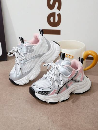 2-3 Years Old Toddler Boys/Girls Casual Sports Shoes, Chunky Sneakers, Trainers, New Spring/Autumn Leather & Mesh Breathable Soft Sole Walking Shoes, Fashionable Non-Slip/Durable Outdoor Running Shoes