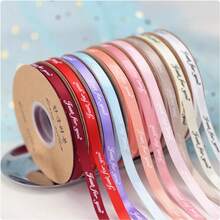 Brown Kraft Paper, Printed Polyester Ribbon With English Letters, Floral Wrapping Satin Ribbon For Flower Shops, Jacquard Mesh Hollow Floral Wrapping Paper, Flower Shop Supplies, Flower Bouquet Wrapping Paper, Fresh Flowers & Floral Supplies, Suitable For Birthday, Wedding, Valentine's Day Gift Wrapping, DIY Craft Gift Packaging - Multicolor - View 7