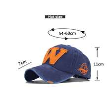 Gorras béisbol lavadas con bordado de letra W en cursiva, nuevas de primavera y otoño, con estilo personalizado, protección solar para actividades al aire libre - Gris - Ver 2