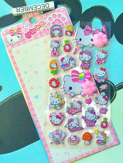 可爱3D泡泡贴纸玩具，防水装饰贴纸，适用于日记本、手机壳、文具