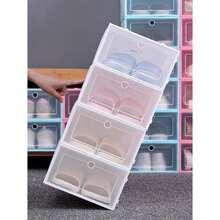 Juego de 3 cajas apilables para almacenar zapatos Organizador de zapatos práctico transparente, para mantener el clóset organizado Diseño, fácil de armar y apilar, ahorra espacio y protege tus zapatos - Multicolor - Ver 5