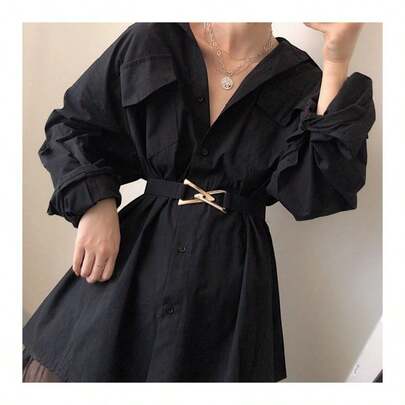 女士弹力腰带，三角扣设计，束腰装饰腰带，适合搭配连衣裙和西装，简约百搭时尚腰带