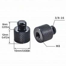 4pcs 1/4" Male To 3/8" Female Aluminum Alloy Camera Screw Adapter, 1/4" To M4 M5 M6 M8 M10 Converter Screws, Photography Equipment Accessories - Multicolor - View 27