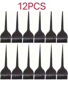 12 件黑色美发师染发刷套装，包括染色刷和梳子工具、染发工具、染色刷 - 黑色 - 查看 8