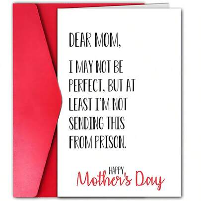 1张幽默母亲节贺卡，创意文字设计，送给妈妈的最佳礼物，小型企业文具，感谢卡，生日礼物，贺卡，独特商品，礼品卡