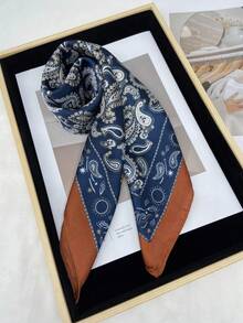 1pc Men's Vintage Small Square Scarf, Suit Pocket Square, Neckerchief, Casual Headscarf, Paisley Pattern - Multicolor - View 4